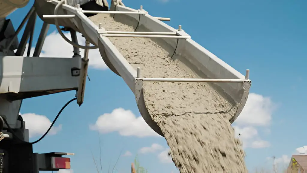 cement on the troughs follows from the concrete-mixer delivery of ready made